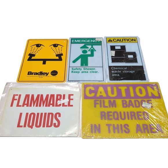 VTG Man Cave Dorm 5 Emergency Safety OSHA Plastic Graphic Colorful Signs NEW - Picture 12 of 12